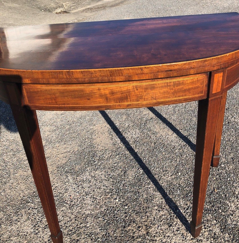 18th century inlaid mahogany card console table  View IV