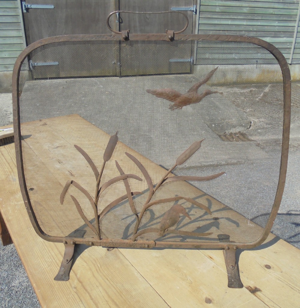 Arts and Crafts iron fire guard