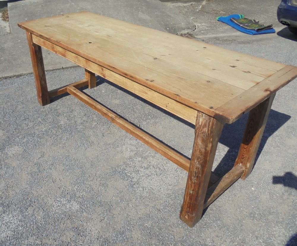 Pine farmhouse refectory dining table seats eight