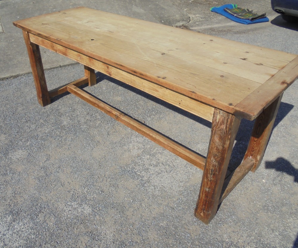 Pine farmhouse refectory dining table seats eight View II