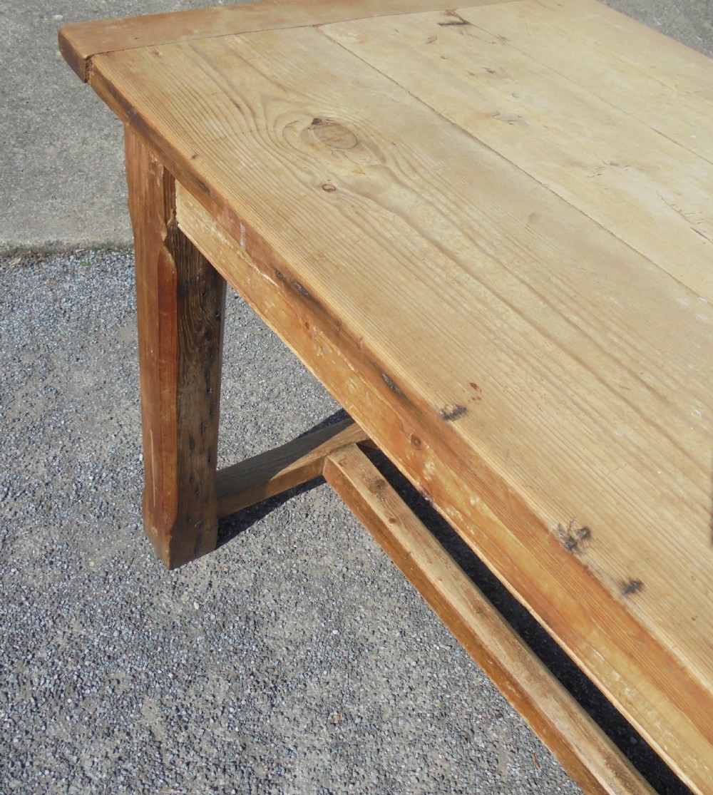 Pine farmhouse refectory dining table seats eight View V