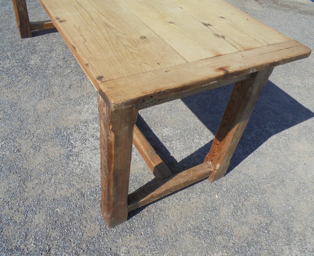 Pine farmhouse refectory dining table seats eight View VI