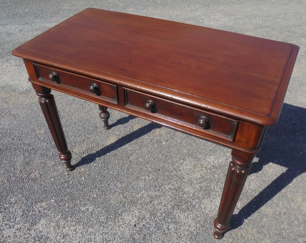 Mahogany two drawer writing desk 