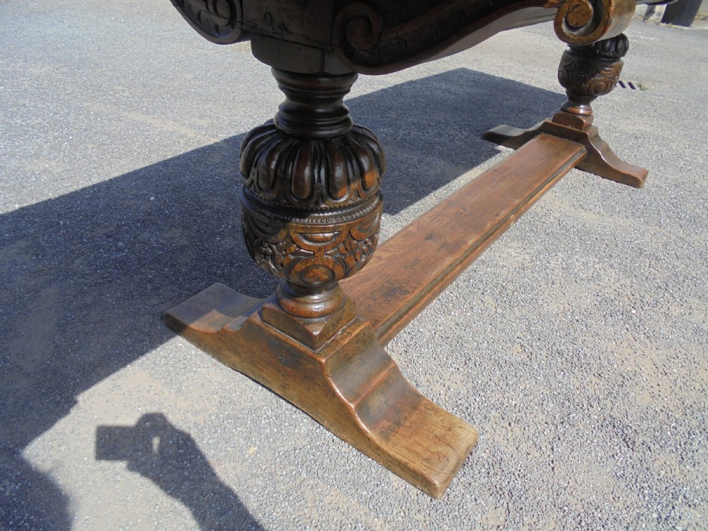 Antique oak refectory farmhouse dining table. Seats twelve View VII