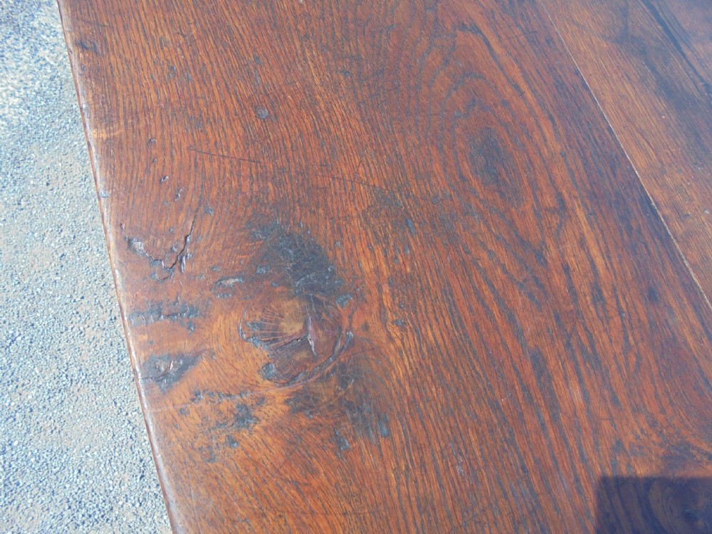 Antique oak refectory farmhouse dining table. Seats twelve View IX