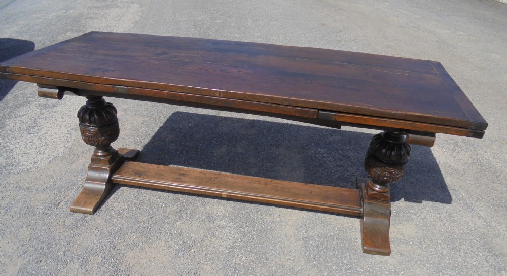 Antique oak refectory farmhouse dining table. Seats twelve View XI