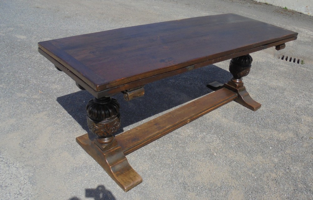 Antique oak refectory farmhouse dining table. Seats twelve View XII