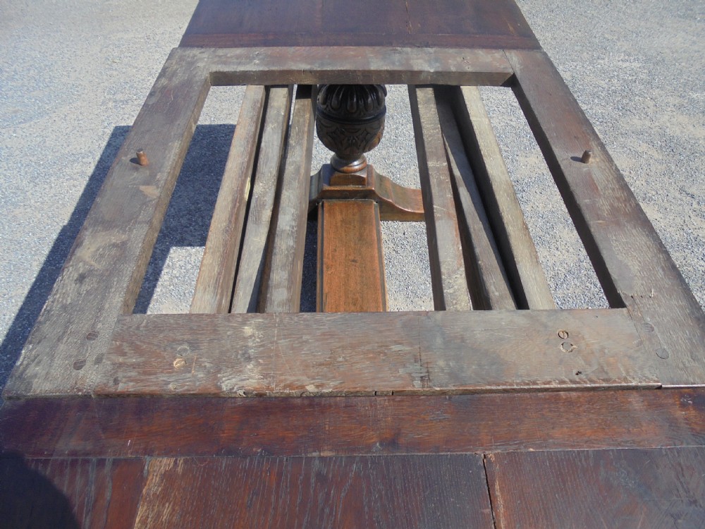 Antique oak refectory farmhouse dining table. Seats twelve View XV