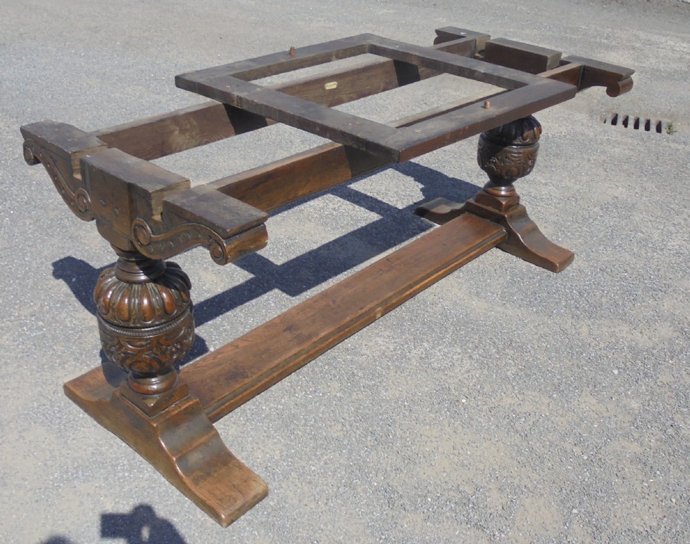 Antique oak refectory farmhouse dining table. Seats twelve View XVI