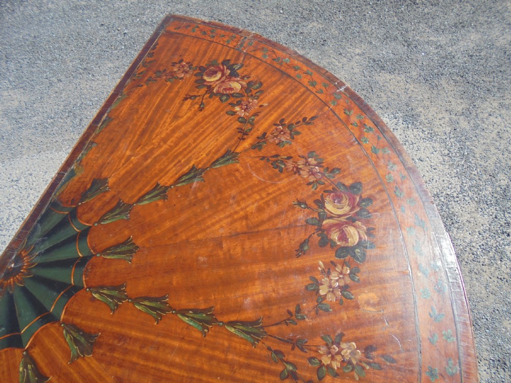 18th century decorated satin wood demi lune console table View VIII