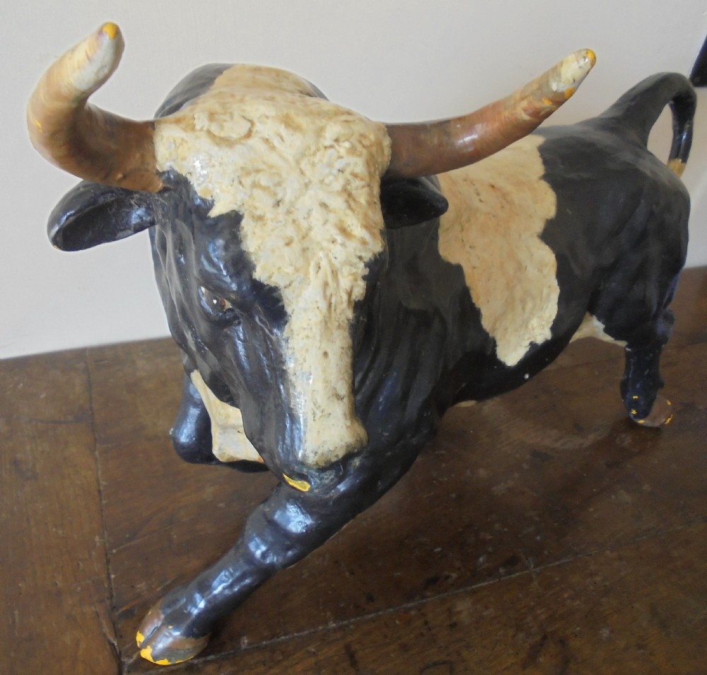 Antique  large  cast  iron bull View III