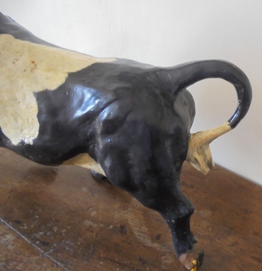 Antique  large  cast  iron bull View V