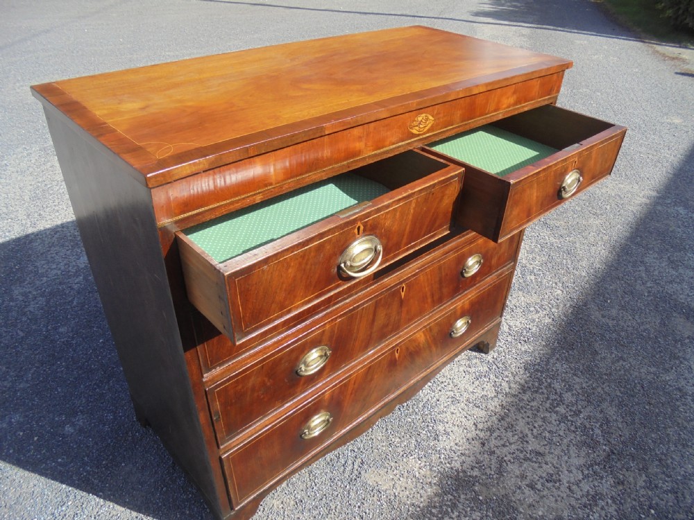 Sheraton period mahogany chest of drawers View V