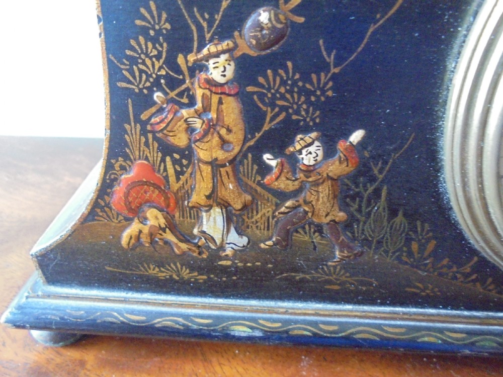 Chisoinnerie lacquered mantle clock signed Payne of Bromley View III