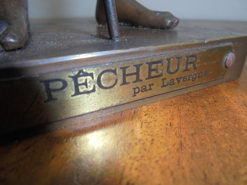 19th century French bronze fisher boy View IV