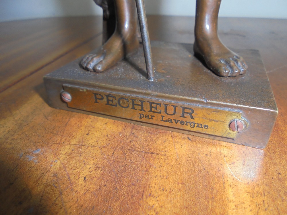 19th century French bronze fisher boy View VI