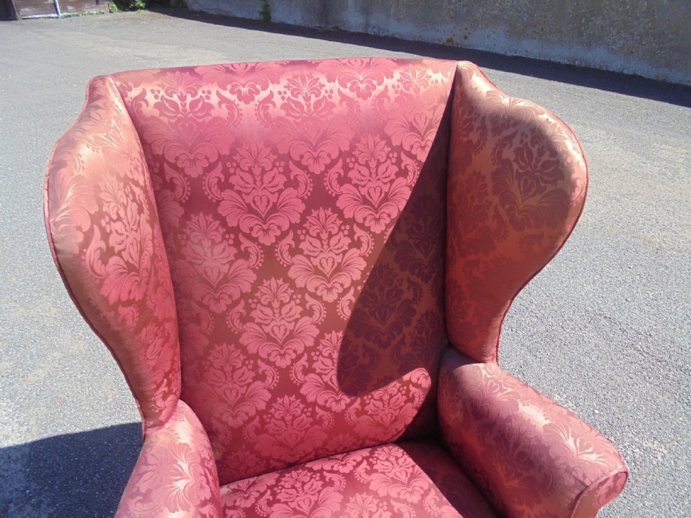 19th century winged armchair of generous proportions for re upholstery project. View II