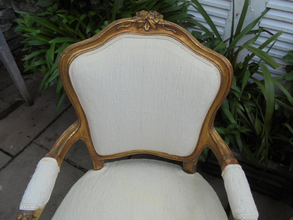 Pair of French gilded armchairs View III