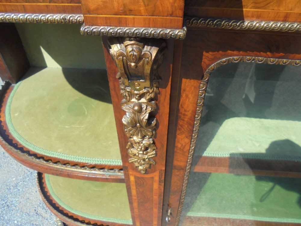 Victorian walnut and ormolu mounted credenza View V