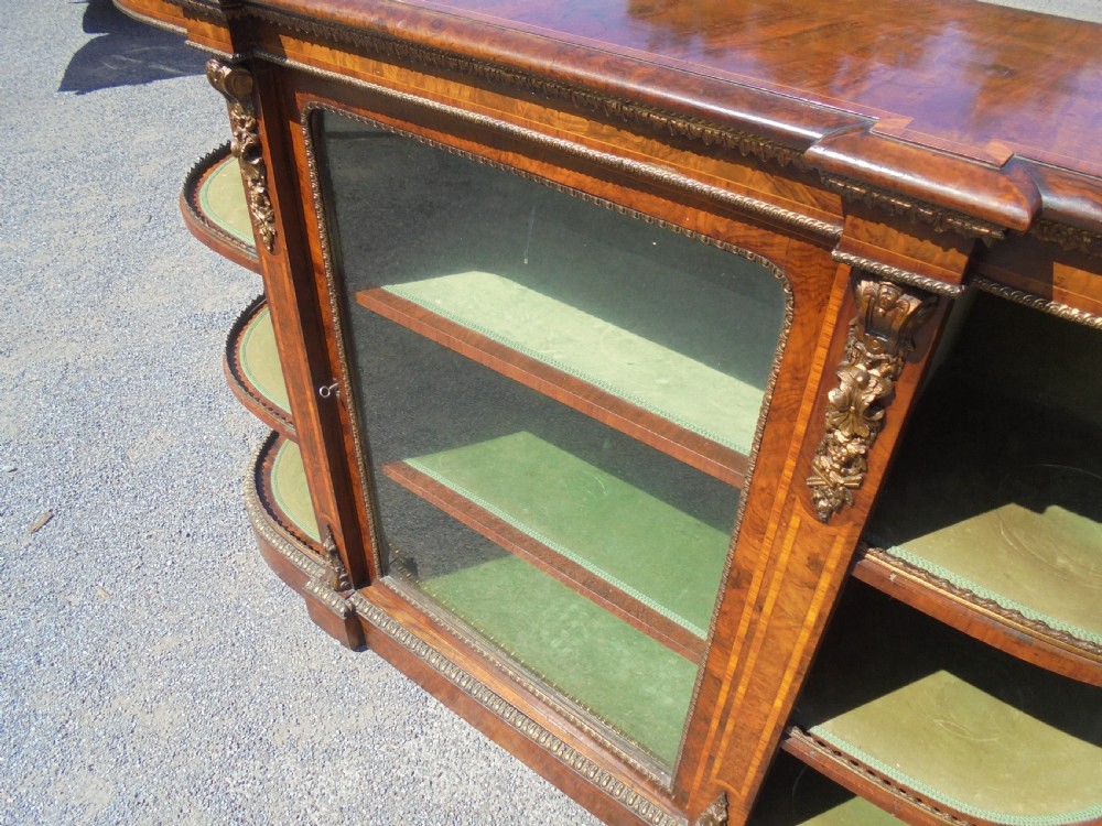 Victorian walnut and ormolu mounted credenza View VII