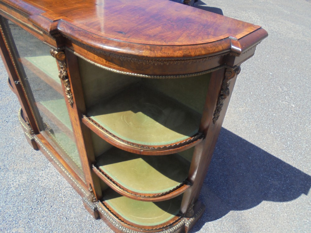 Victorian walnut and ormolu mounted credenza View VIII