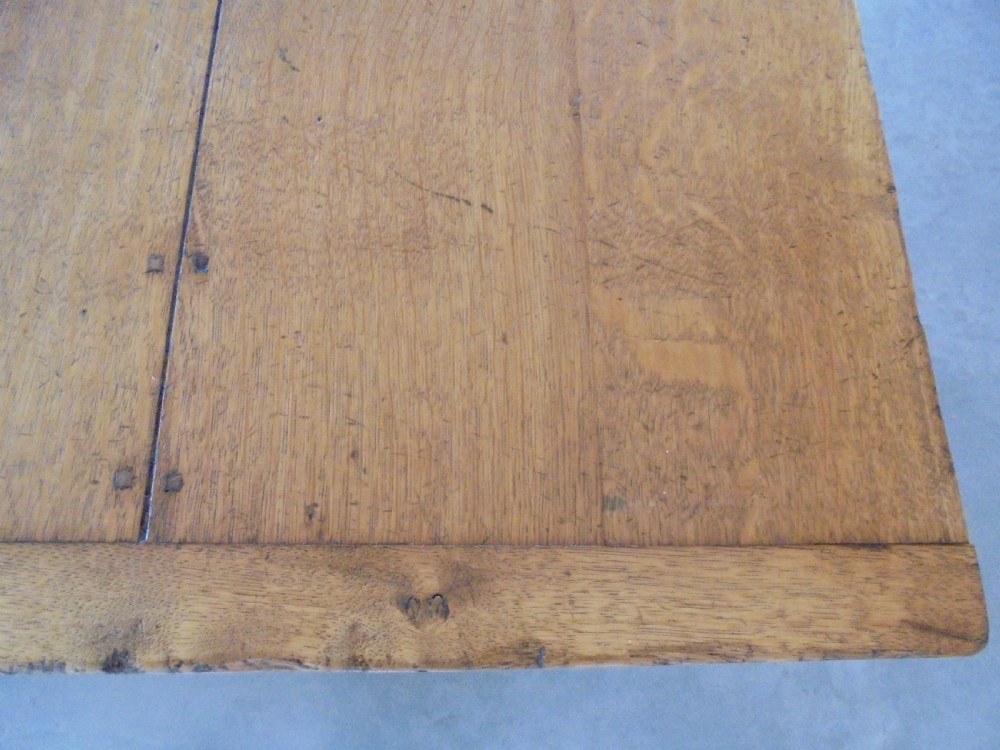 Faded oak farmhouse refectory dining kitchen table .Seats ten View VIII