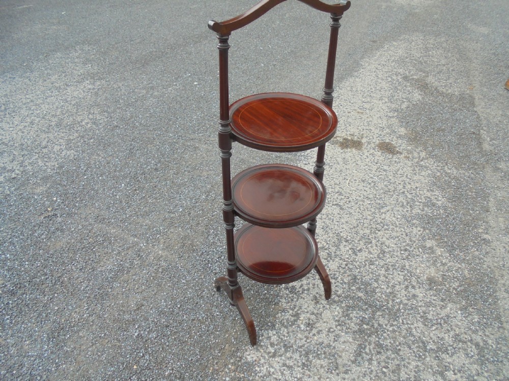 Late Victorian mahogany cake plate stand