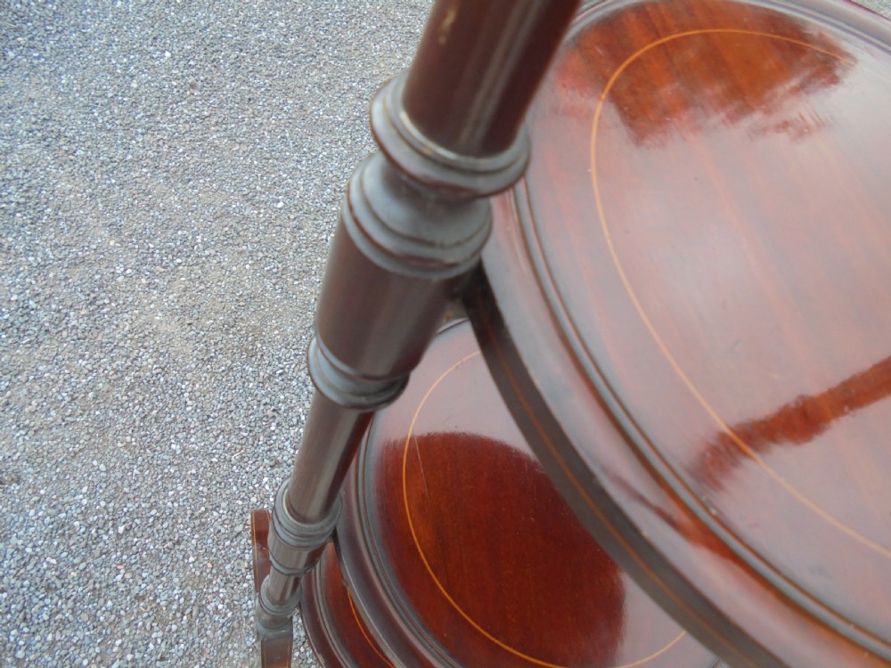 Late Victorian mahogany cake plate stand View II