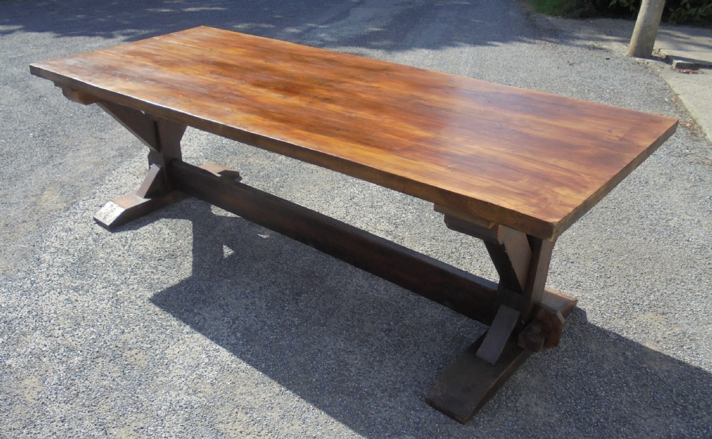 Elm  refectory kitchen dining table seats ten