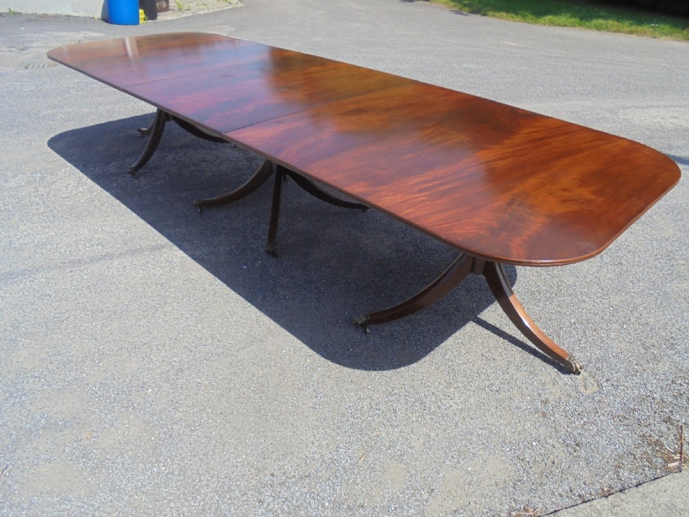 Three pillar mahogany dining table seats fourteen plus View VIII