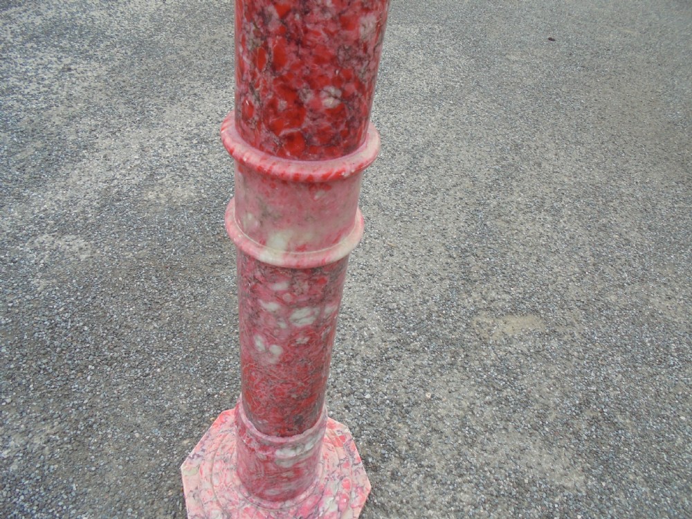 Rouge marble torchere stand View II