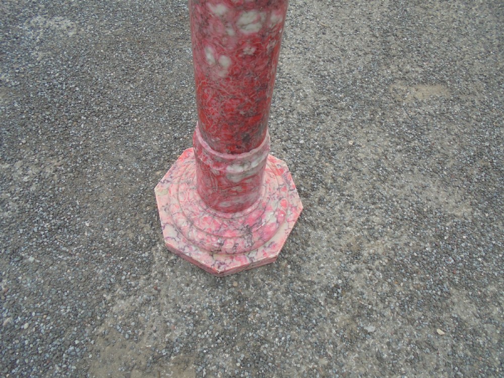 Rouge marble torchere stand View IV