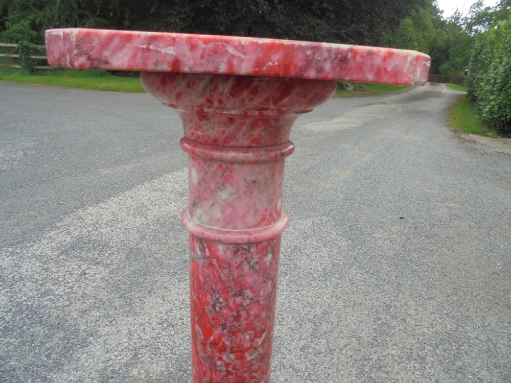 Rouge marble torchere stand View V