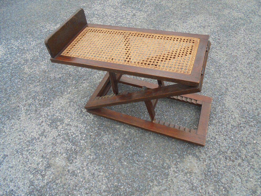 19th century adjustable gout stool  foot stool