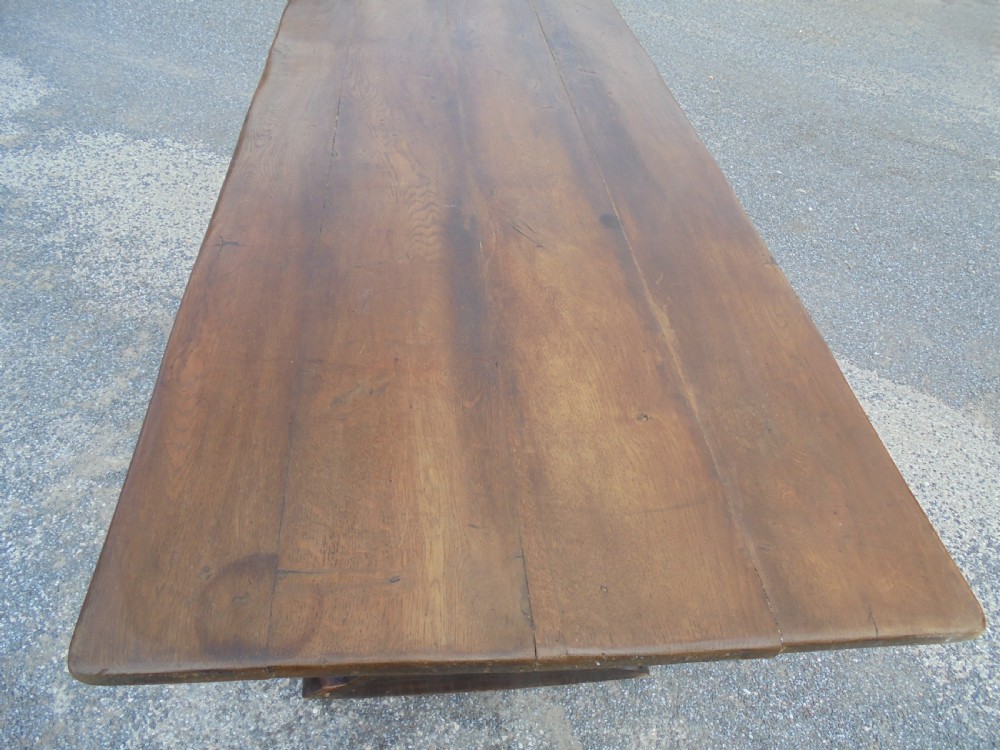 Oak refectory farmhouse kitchen dining table, seats eight View VII