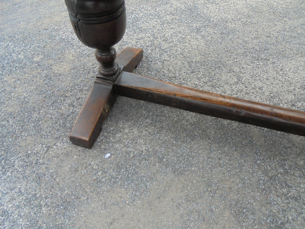 19th century oak refectory farmhouse  kitchen dining table seats eight View III