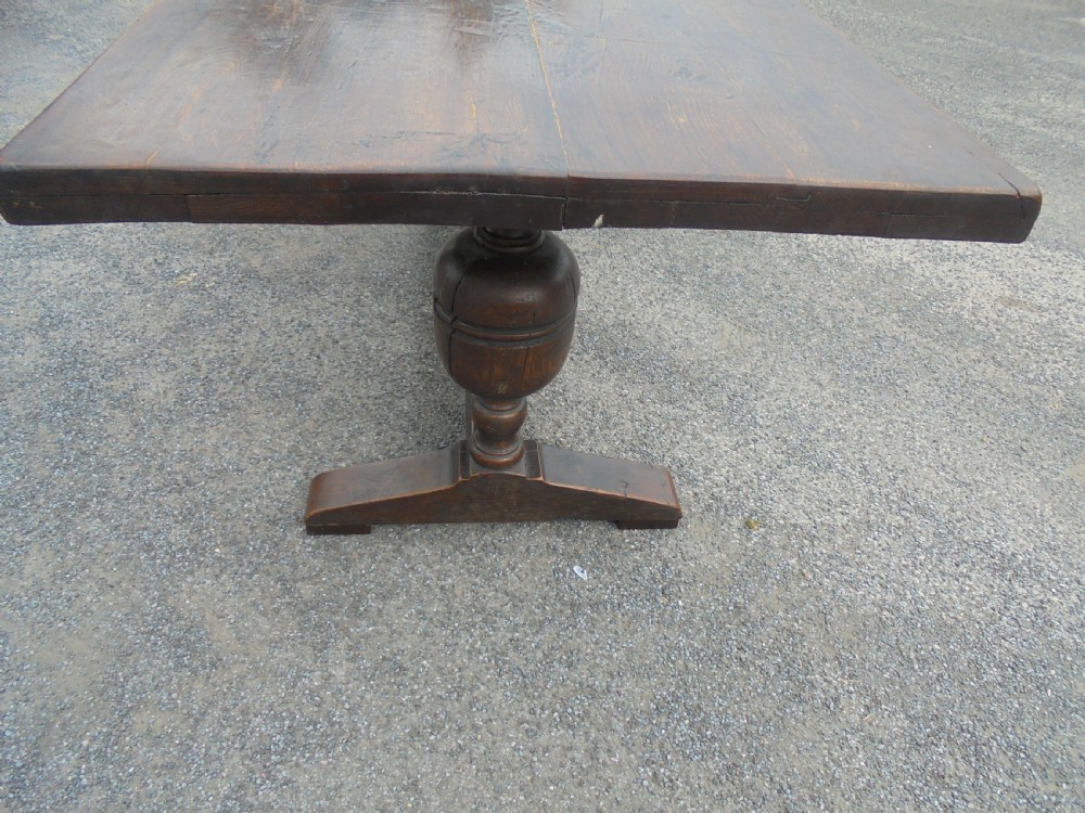 19th century oak refectory farmhouse  kitchen dining table seats eight View VI