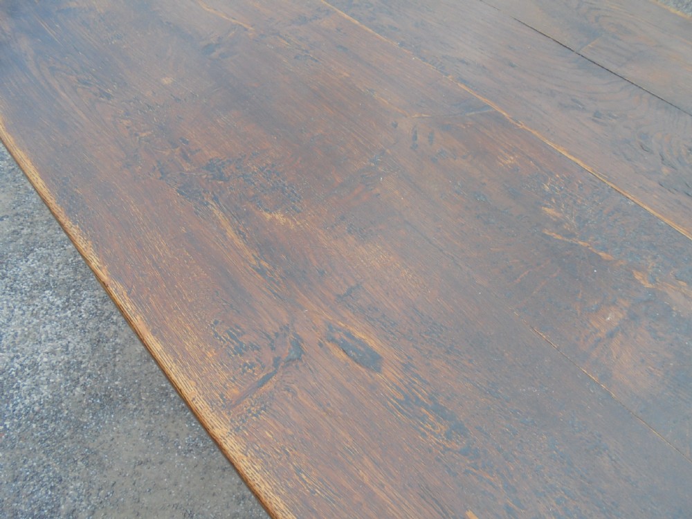 19th century oak refectory farmhouse  kitchen dining table seats eight View VIII