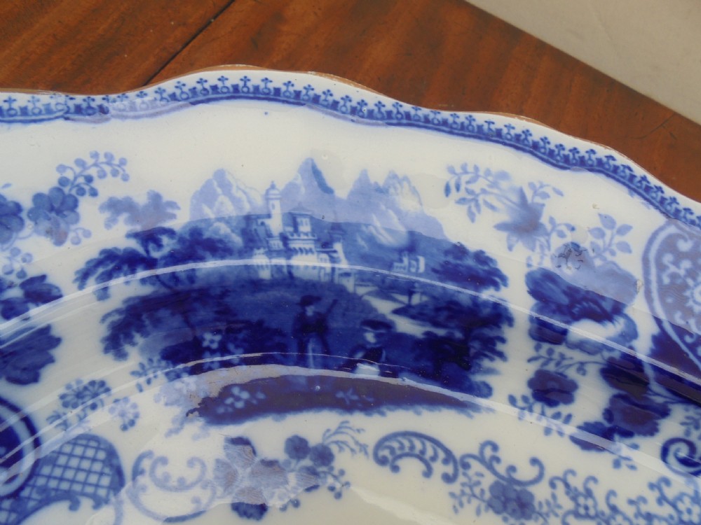 Superb English blue and white meat platter  View IV