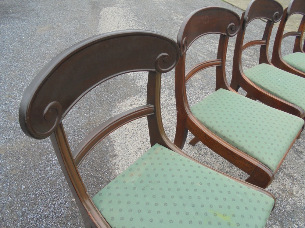 Set of eight Regency  sabre leg dining chairs View II