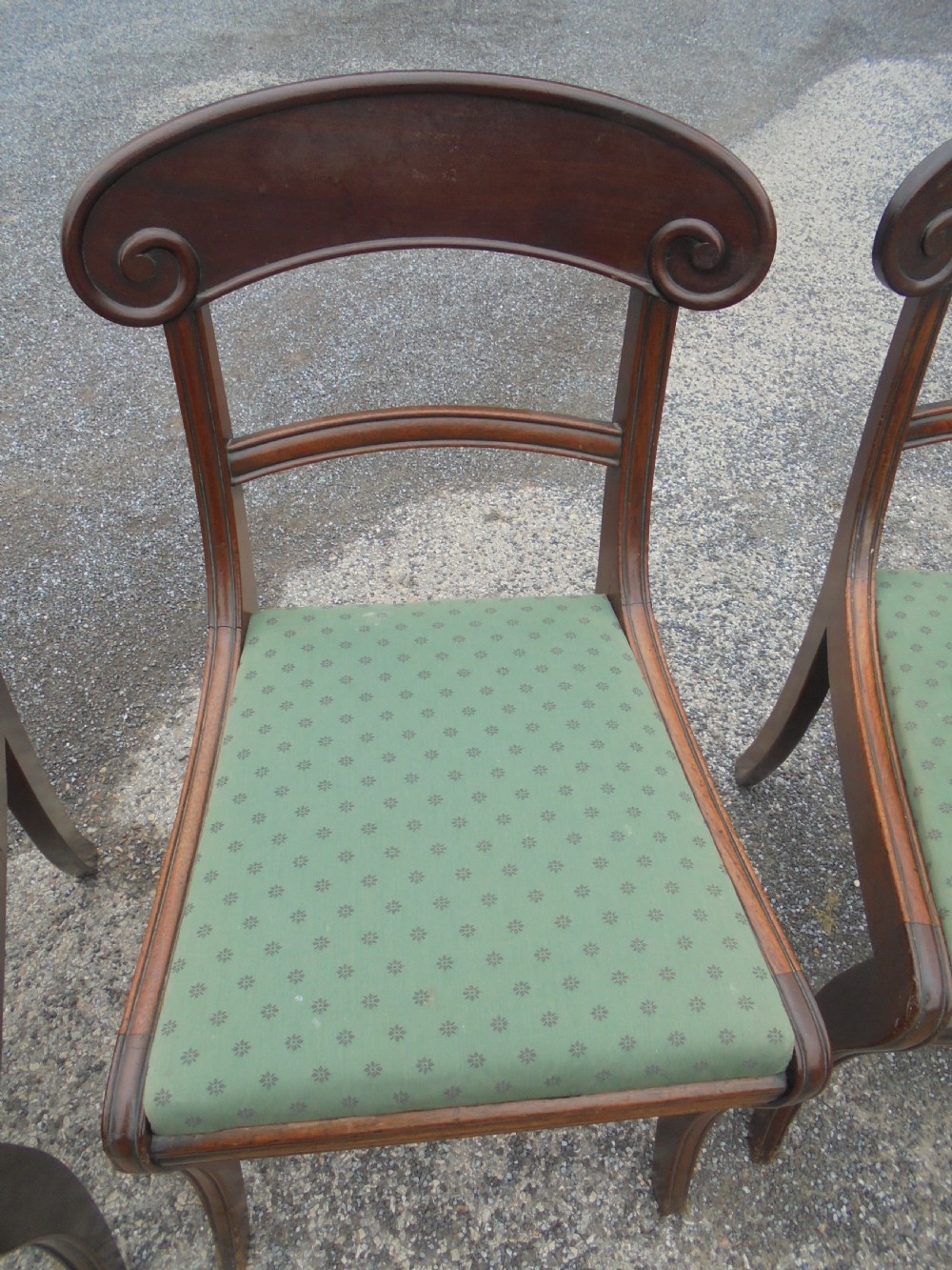 Set of eight Regency  sabre leg dining chairs View IV