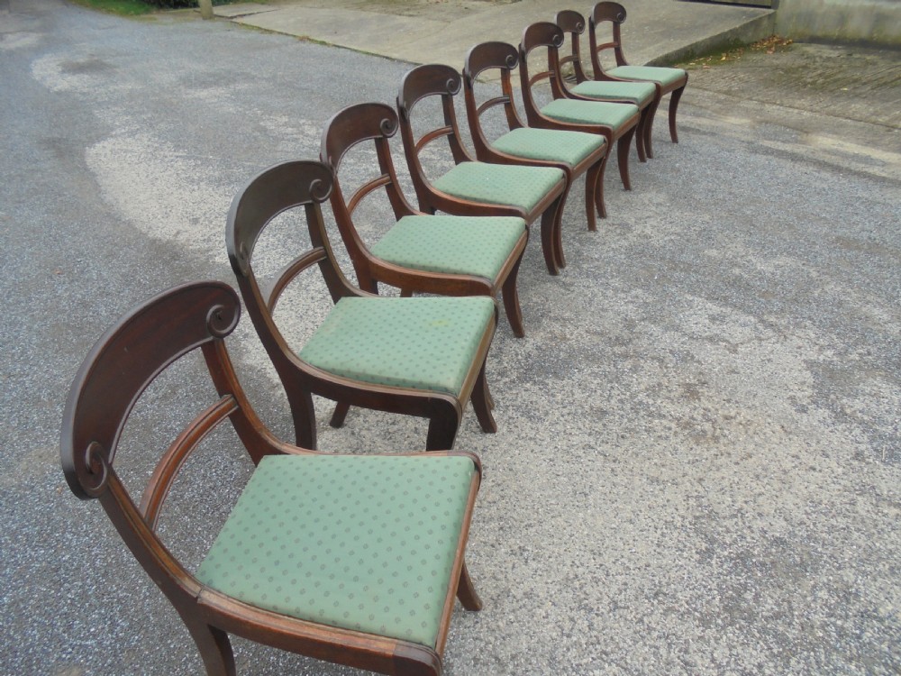 Set of eight Regency  sabre leg dining chairs View VII