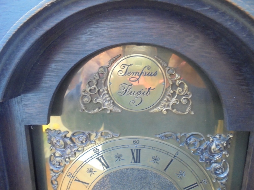 Jacobean style oak Grandmother clock View VII