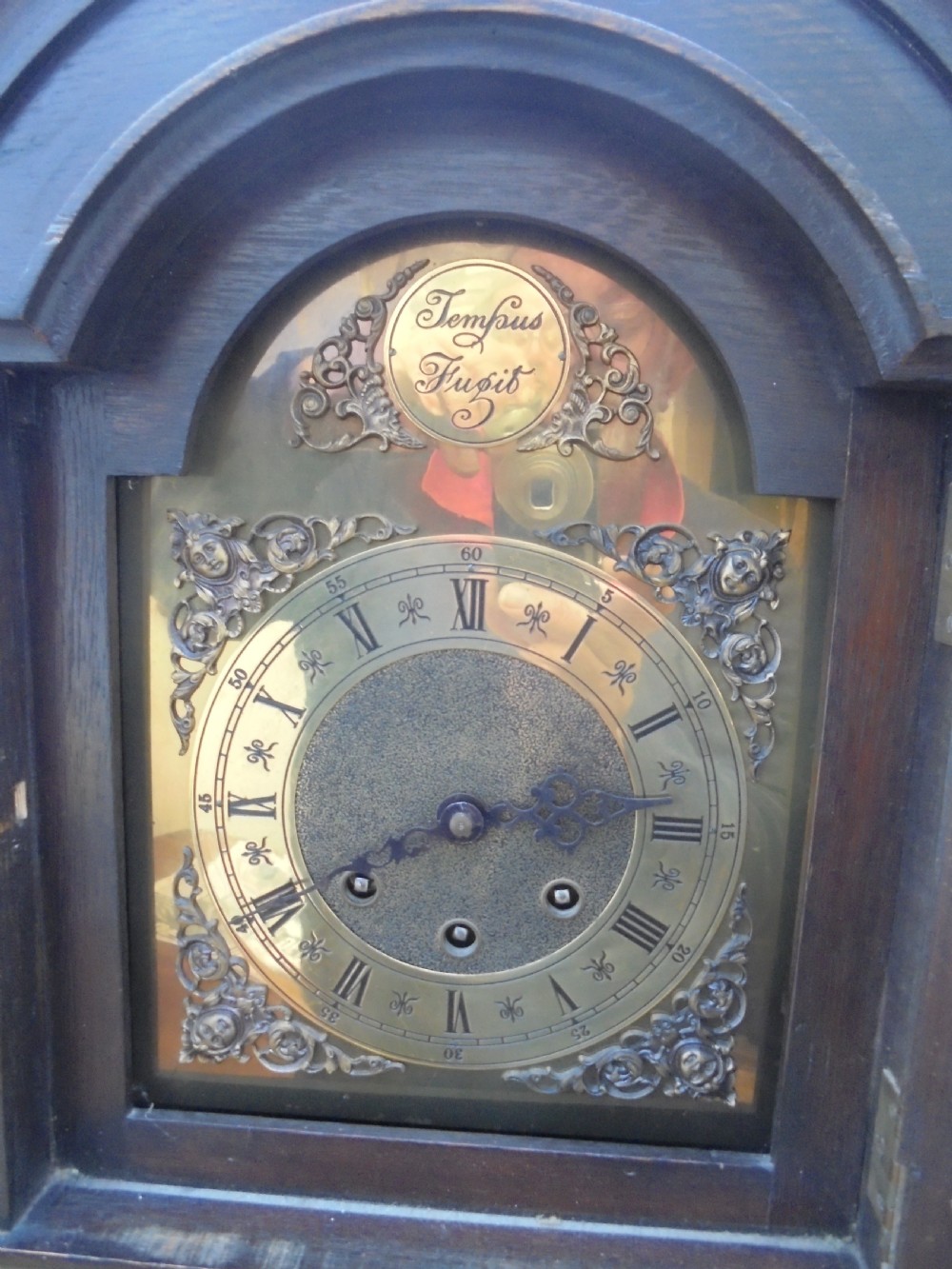 Jacobean style oak Grandmother clock View VIII