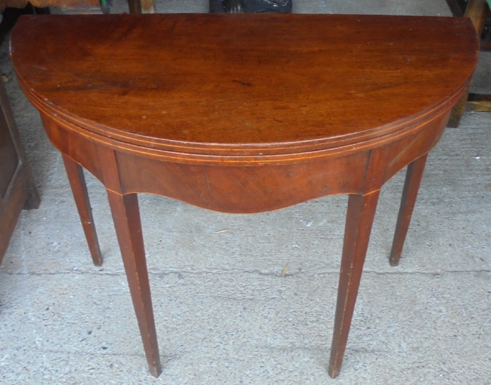 18th century demi lune tea lamp table