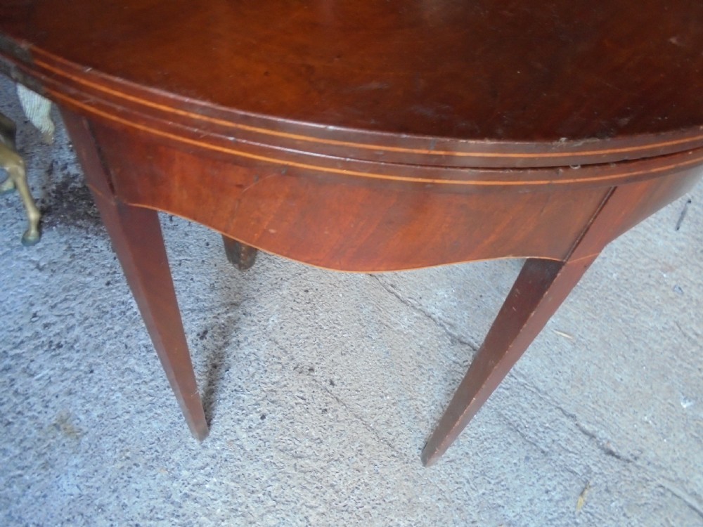 18th century demi lune tea lamp table View II