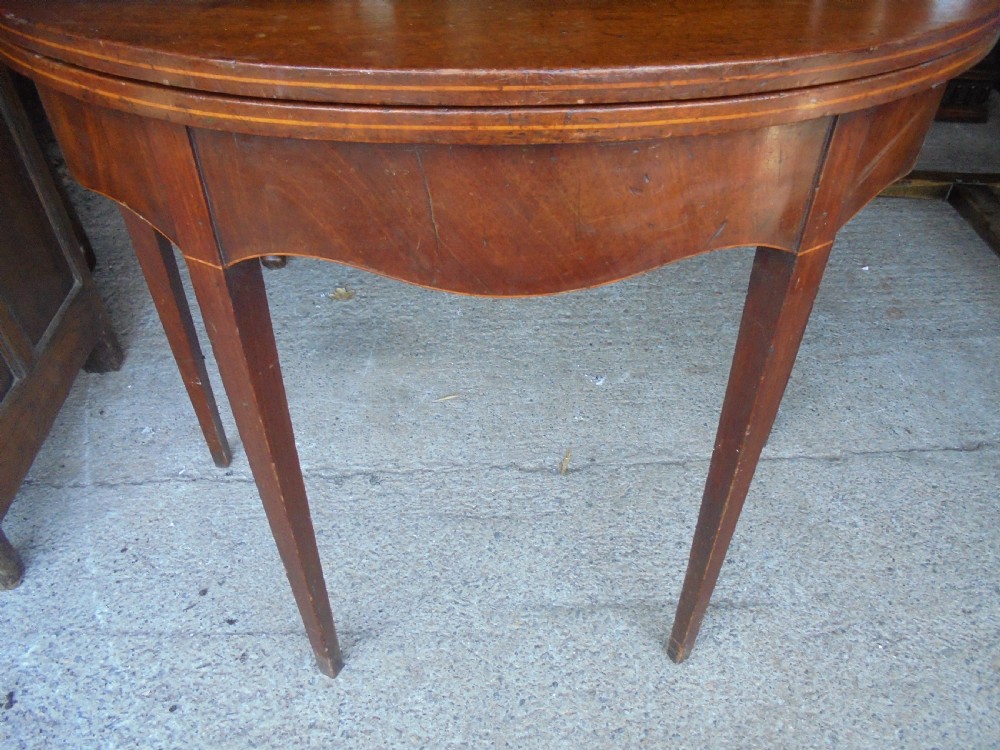 18th century demi lune tea lamp table View III