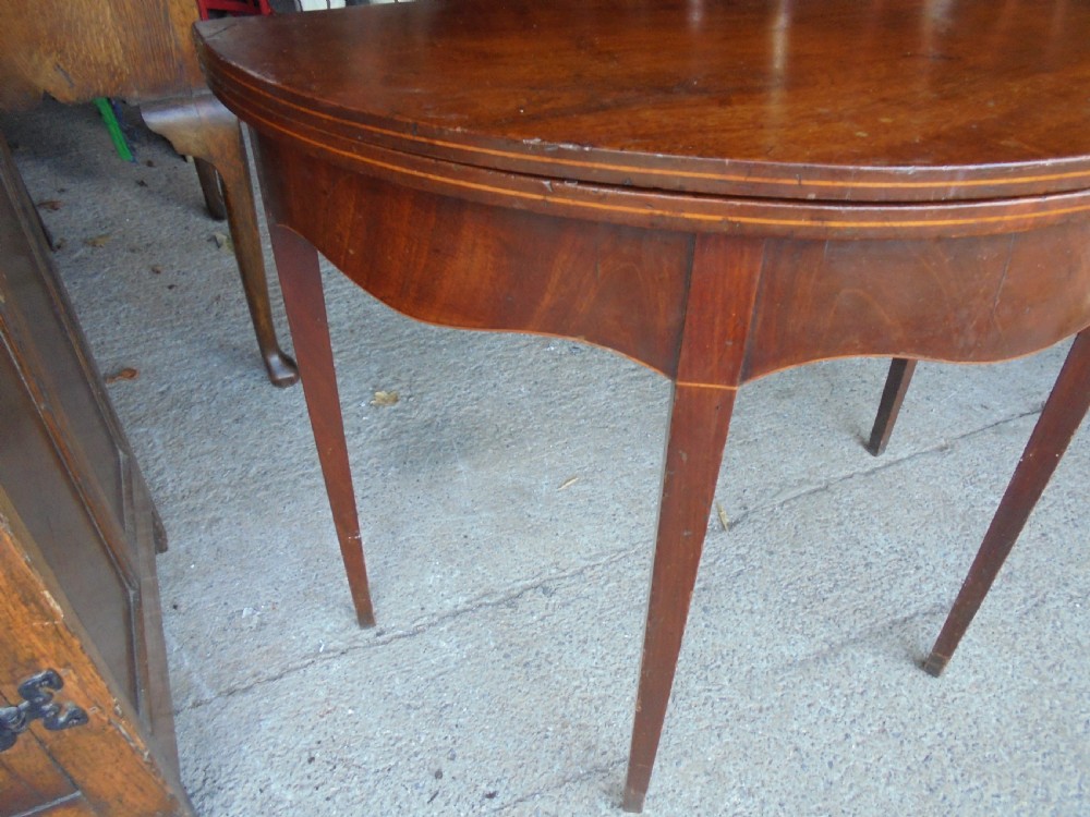 18th century demi lune tea lamp table View IV