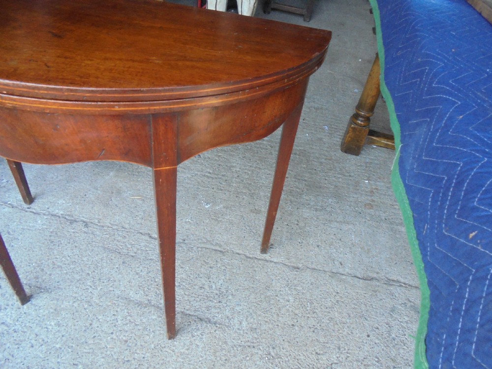 18th century demi lune tea lamp table View V