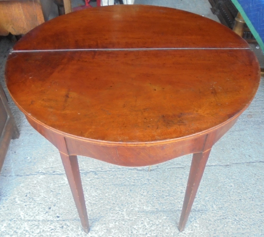 18th century demi lune tea lamp table View VI